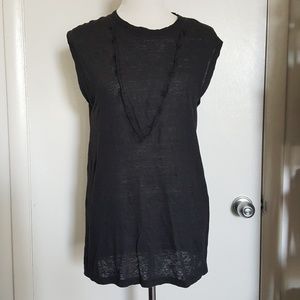 IRO Black Linen Sleeveless Muscle Tunic Size M